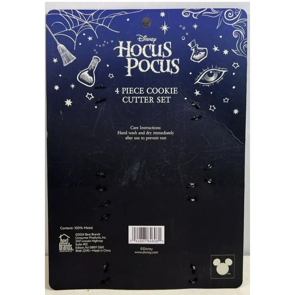 Disney Hocus Pocus 4 Piece Cookie Cutter Set - NEW